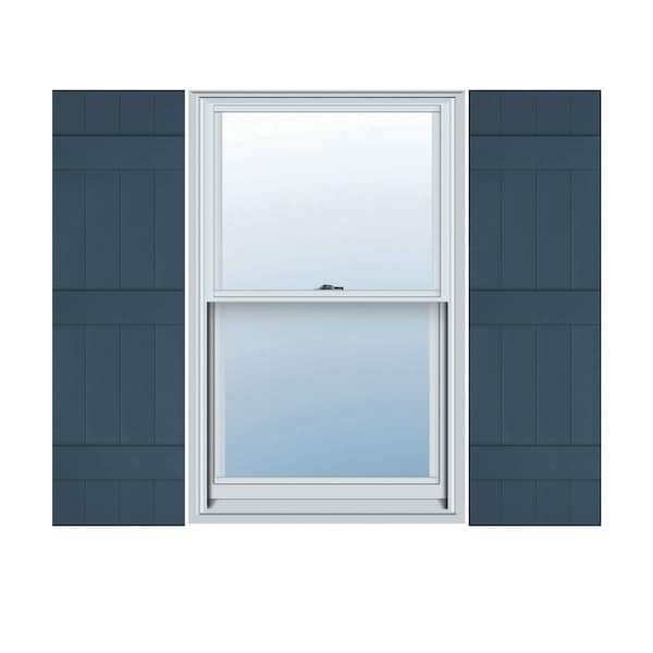 Ekena Millwork Lifetime Vinyl, 4 Board Joined (3 Batten), Board-n-Batten Shutters, w/Shutter Loks, LJ4C14X07700CB, PR LJ4C14X07700CB - main